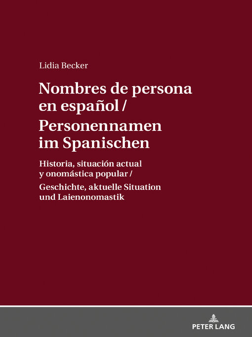 Title details for Personennamen im Spanischen / Nombres de persona en español by Lidia Becker - Available